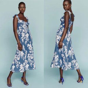 Reformation Nadira Dress in Cyanotype 6 NWT Summer 2022